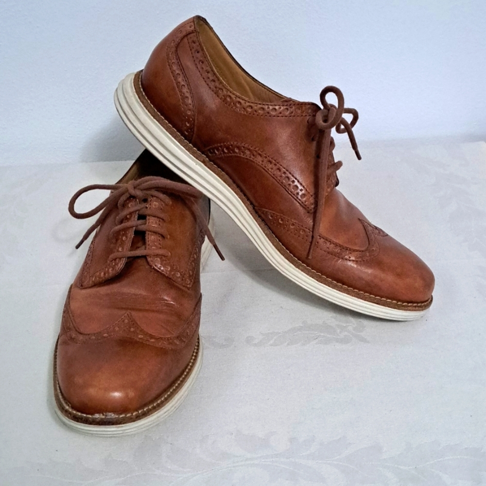 Men's Brown Leather Wing Tip size 8 1/2 Shoes Business Casual